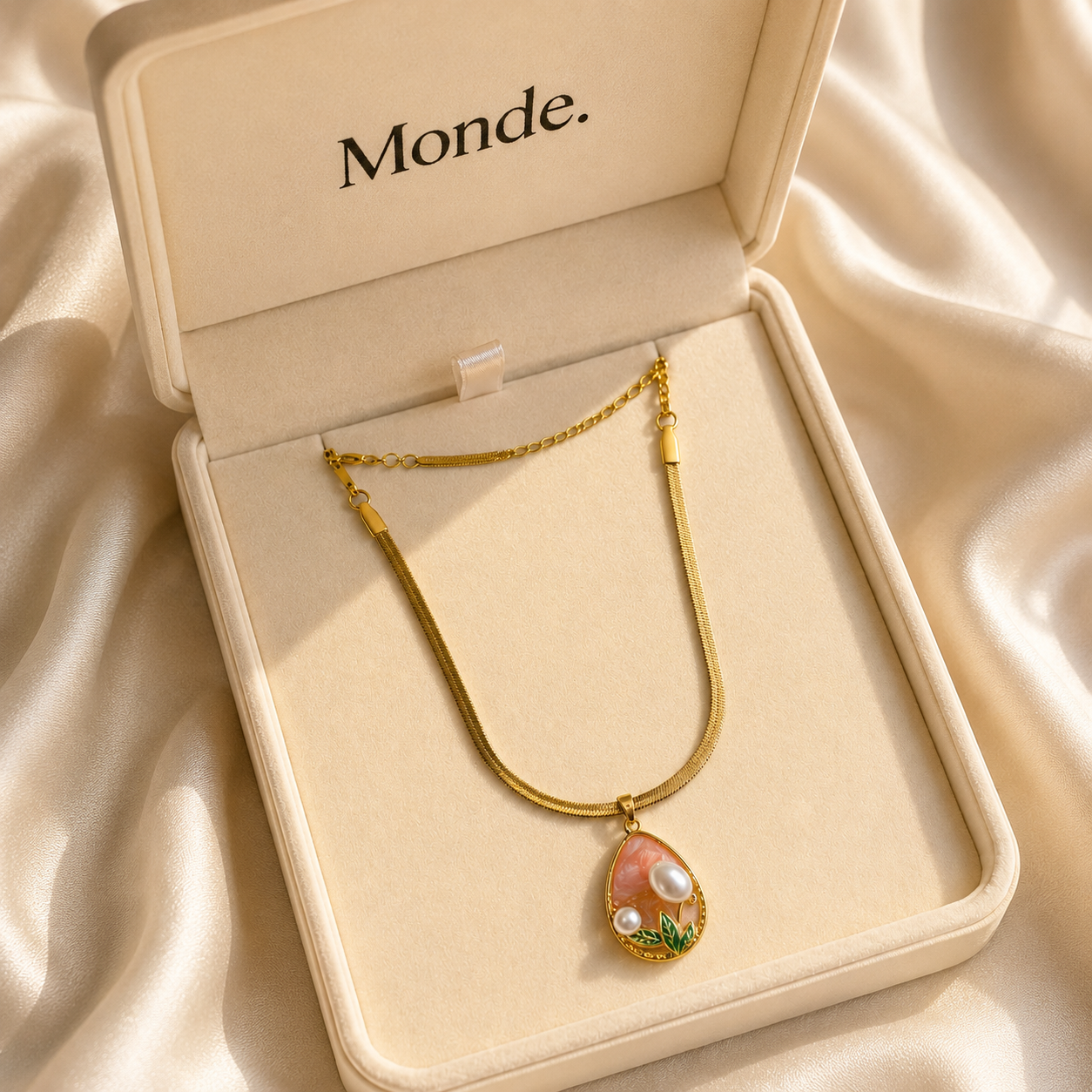 Elegant Pearl Charm Necklace