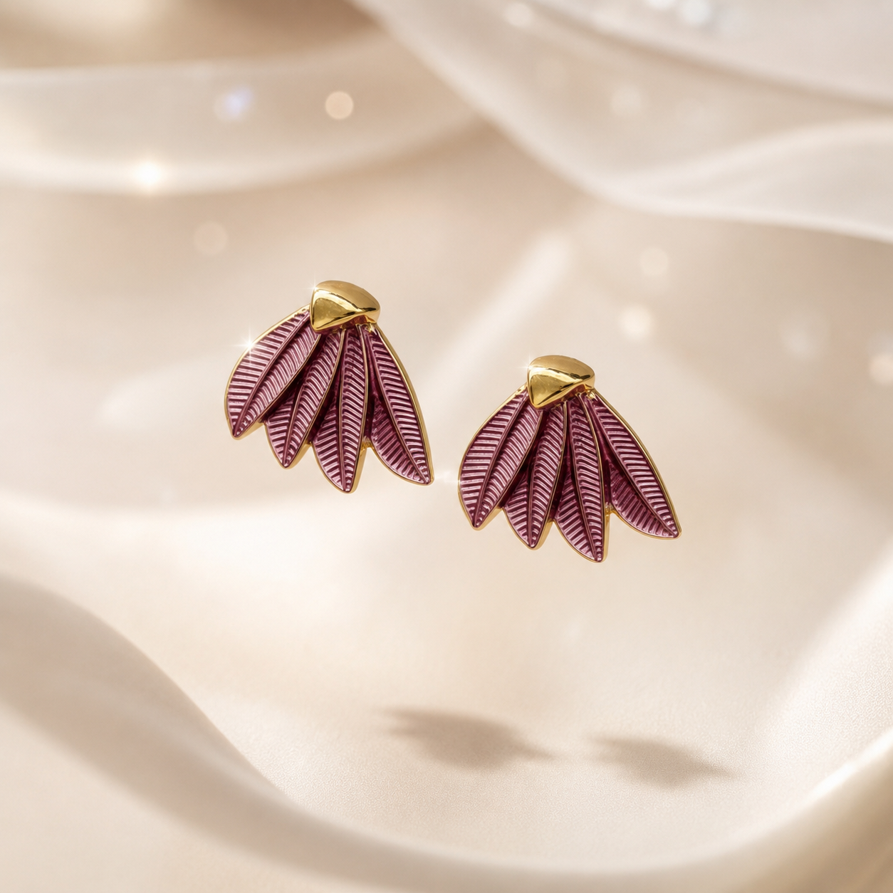 Korean Leaf Stud Earrings