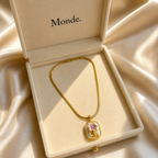 Floral Enamel Pendant Necklace