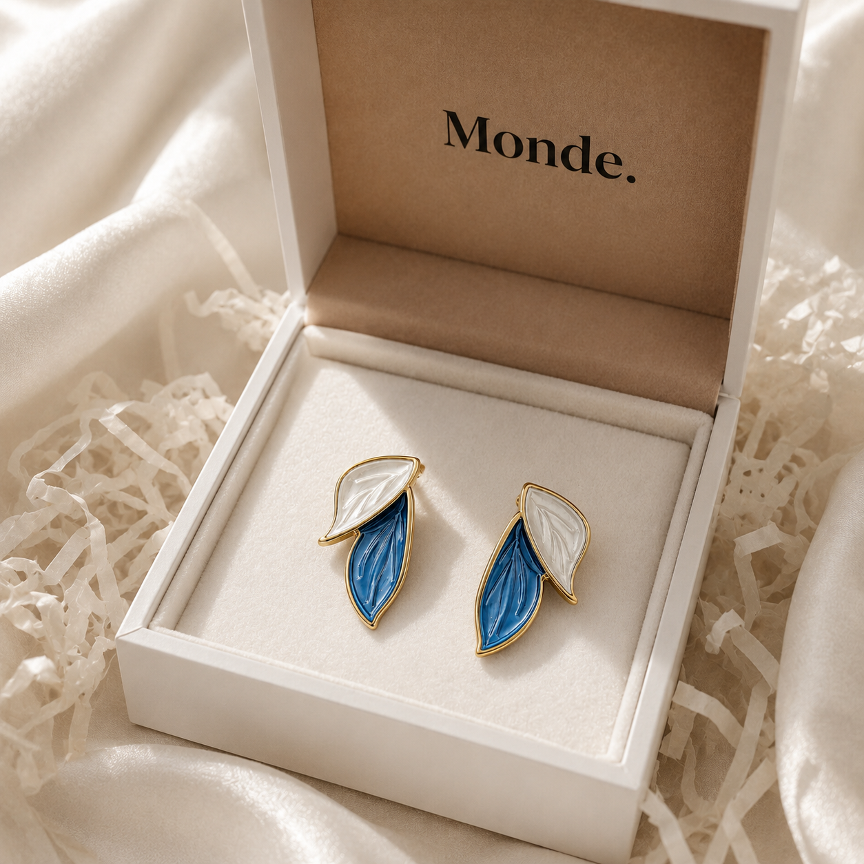 Enamel Leaf Earrings