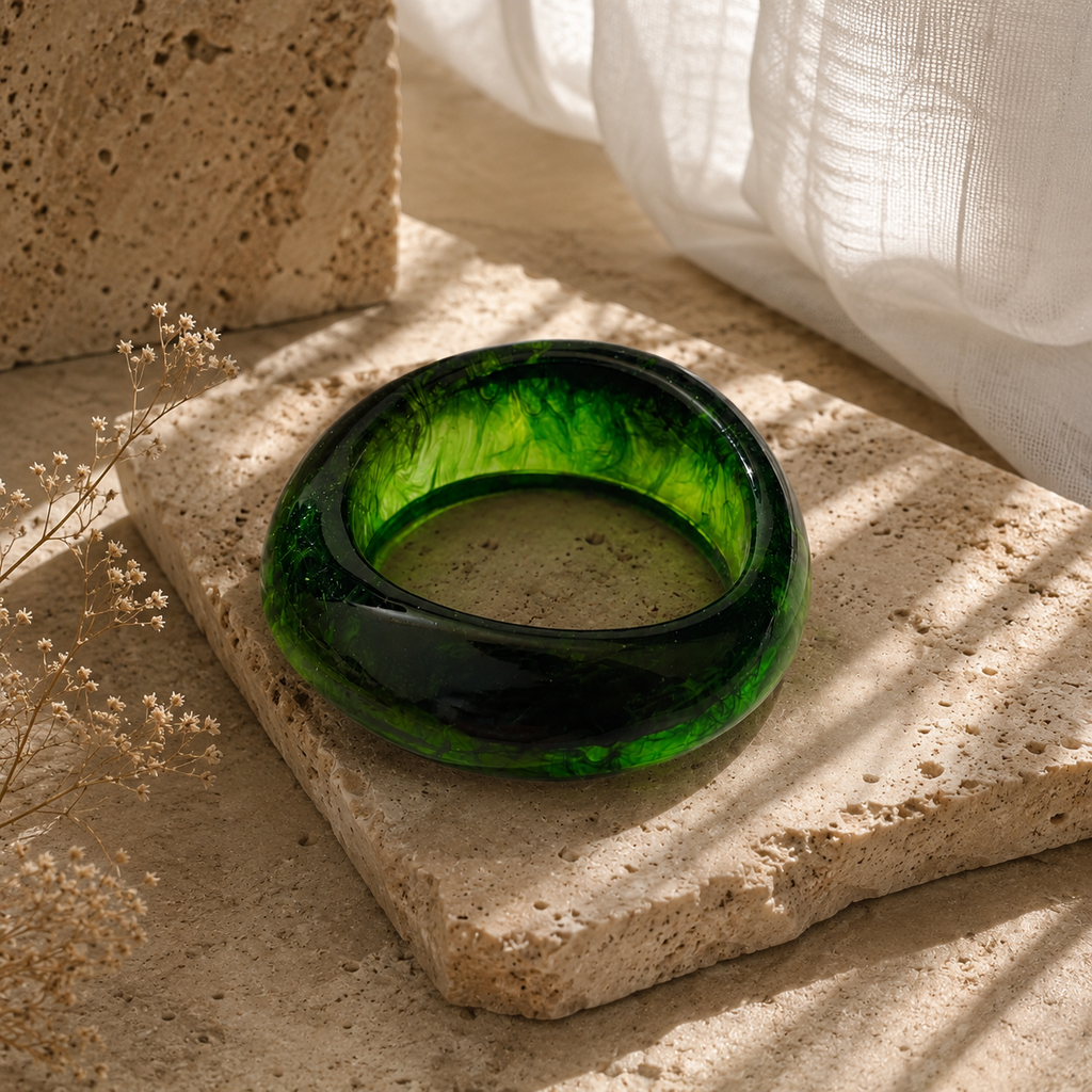 Emerald Green Resin Bangle