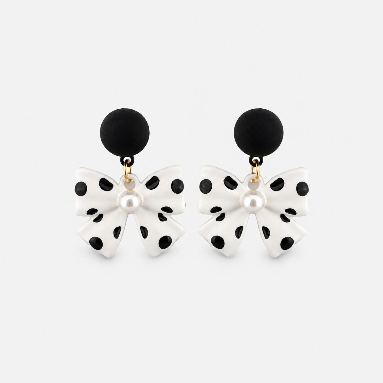 Pearl Bow Drop Earrings