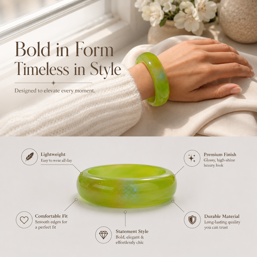 Glossy Green Statement Bangle