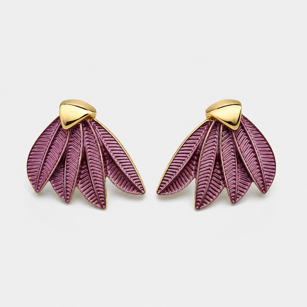 Korean Leaf Stud Earrings