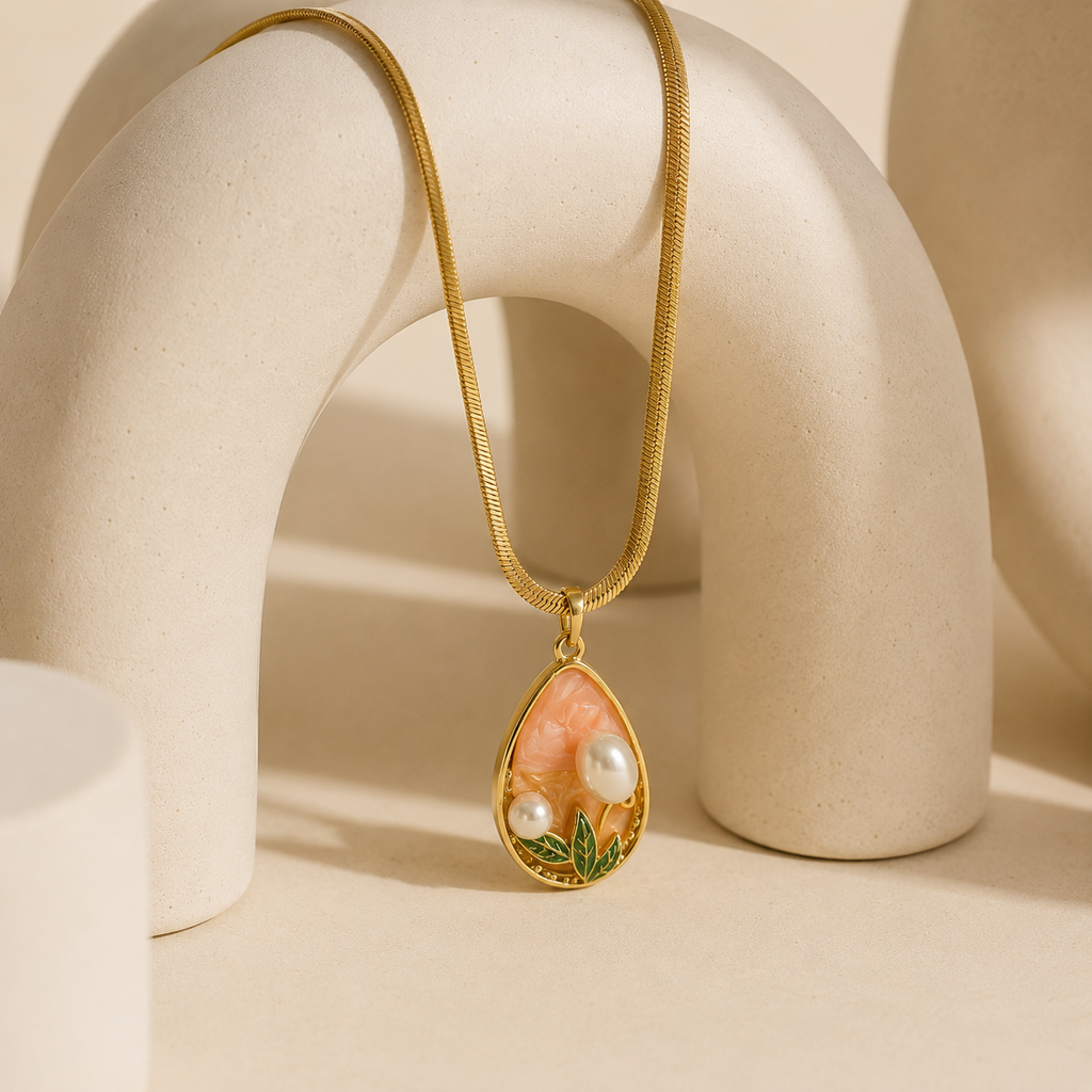 Elegant Pearl Charm Necklace