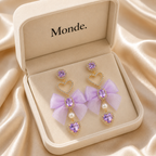 Lavender Bow Earrings