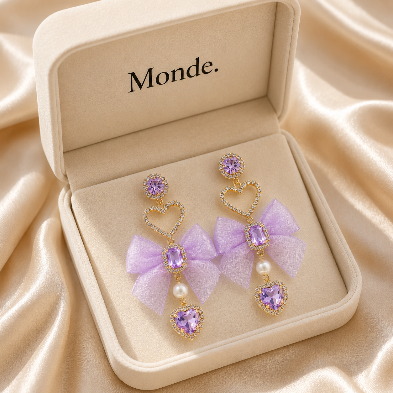 Lavender Bow Earrings
