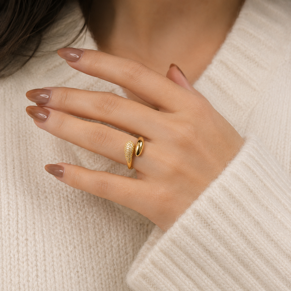 Crystal Wrap Adjustable Ring