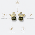 Black Crystal Swan Earrings