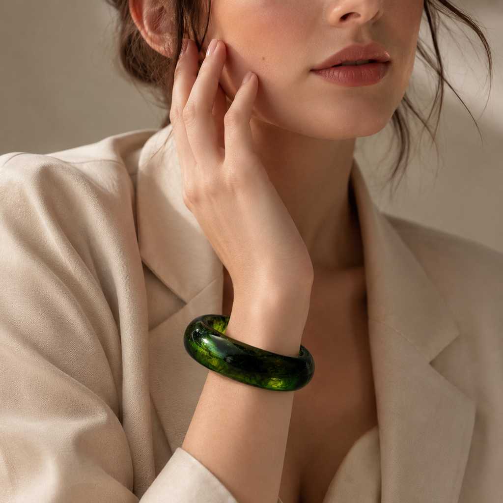Emerald Green Resin Bangle