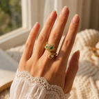 Crystal Cat Adjustable Ring