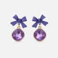Purple Bow Earrings