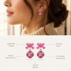 Pink Bow Earrings