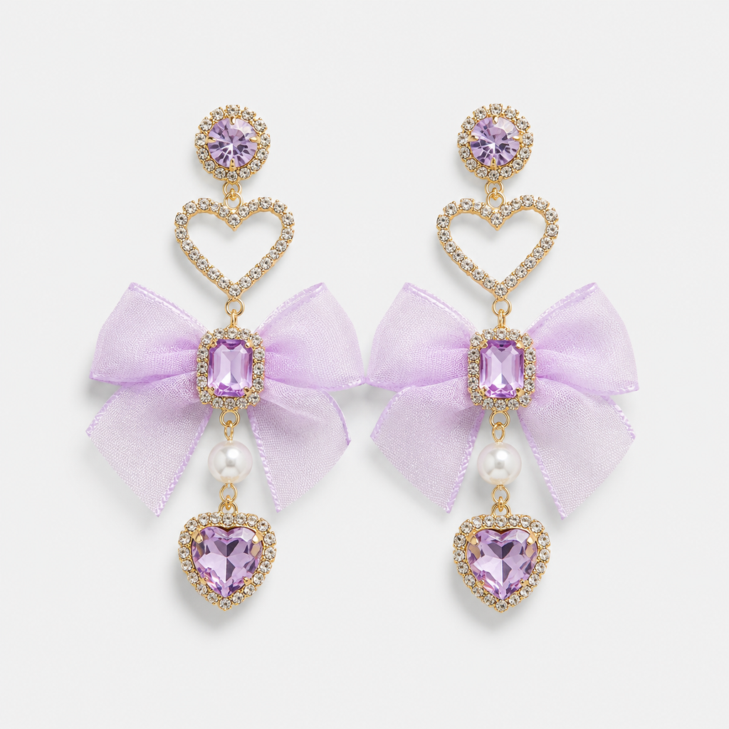 Lavender Bow Earrings