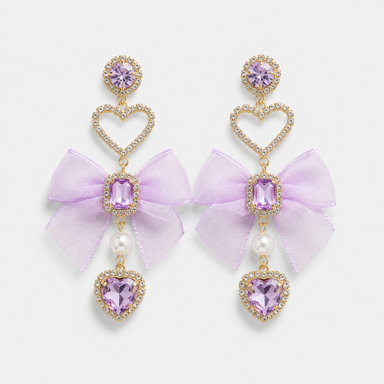 Lavender Bow Earrings