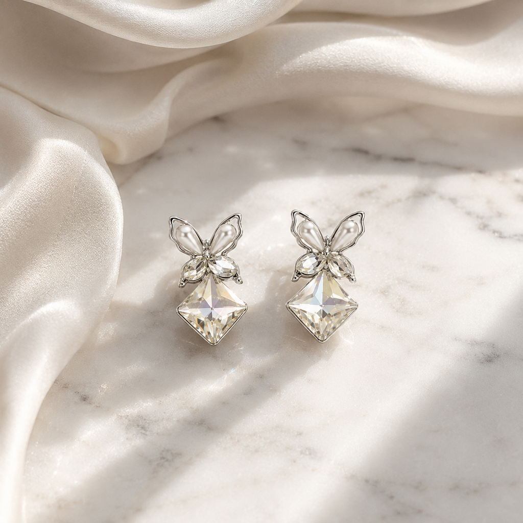 Crystal Butterfly Earrings