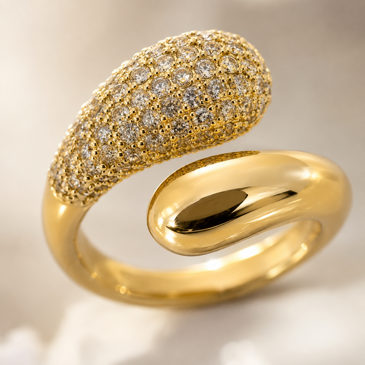 Crystal Wrap Adjustable Ring