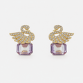Purple Crystal Angel Drop Earrings