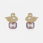 Purple Crystal Angel Drop Earrings
