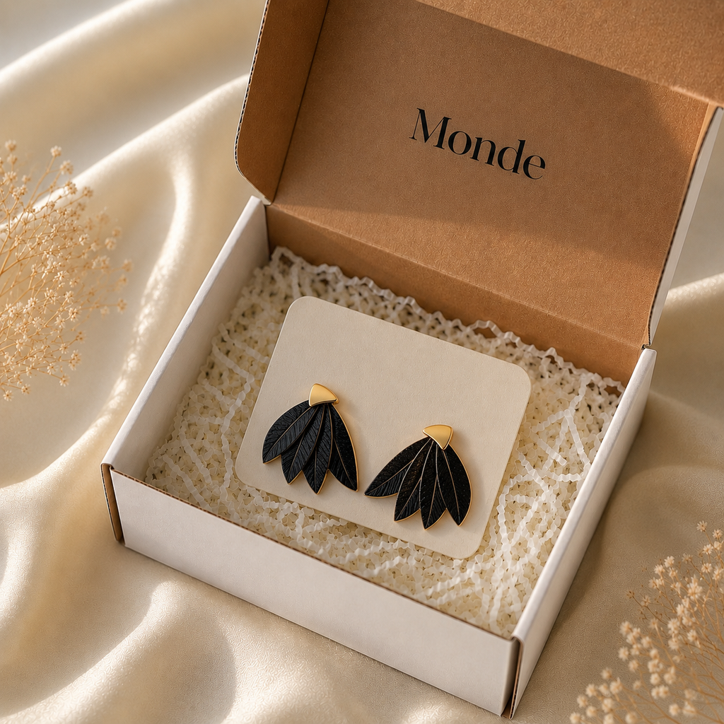 Black Leaf Earrings