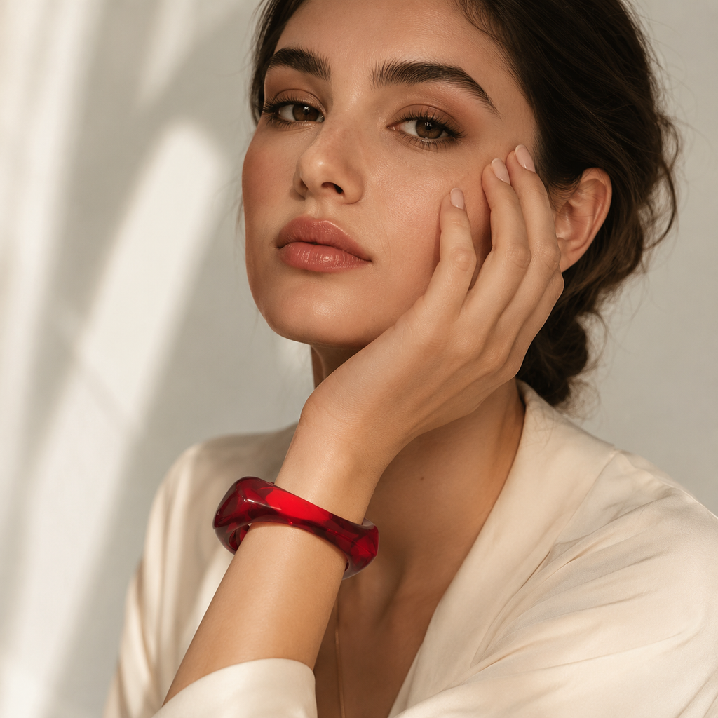 Premium Ruby Red Resin Bangle