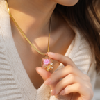 Floral Charm Pendant Necklace