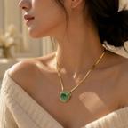 Blue Floral Pendant Necklace