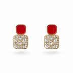 Ruby Crystal Stud Earrings