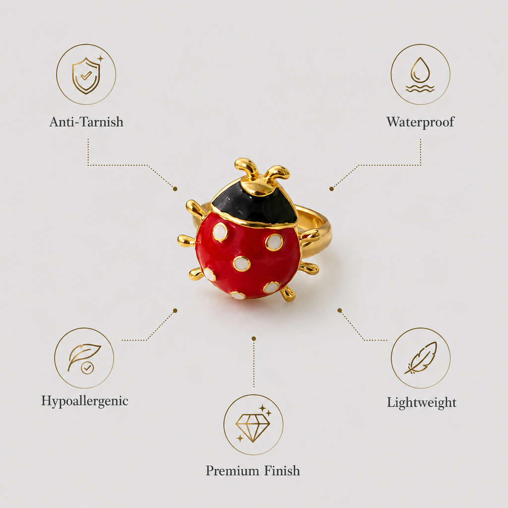 Ladybug Adjustable Ring
