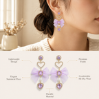 Lavender Bow Earrings