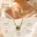 Blue Floral Pendant Necklace