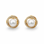 Round Pearl Earrings