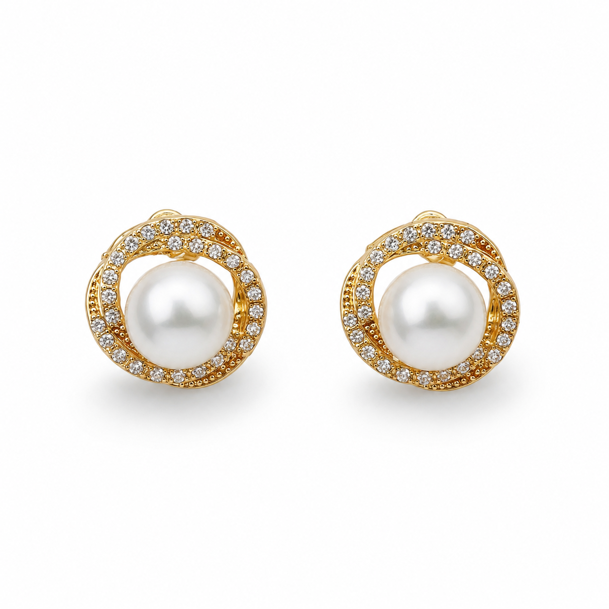 Round Pearl Earrings