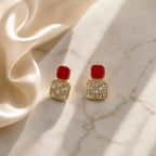 Ruby Crystal Stud Earrings