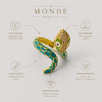 Evil Eye Snake Ring for Women