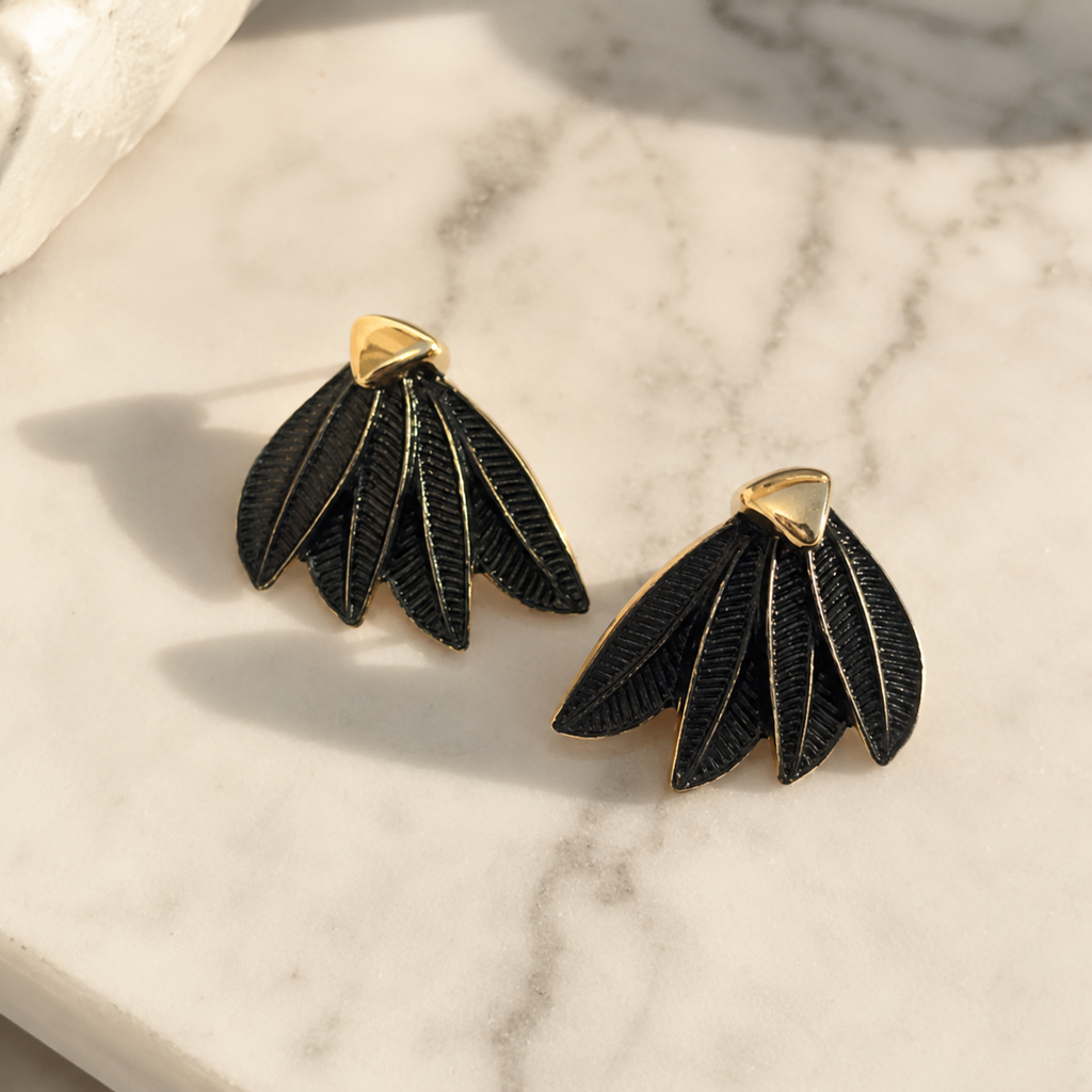 Black Leaf Earrings