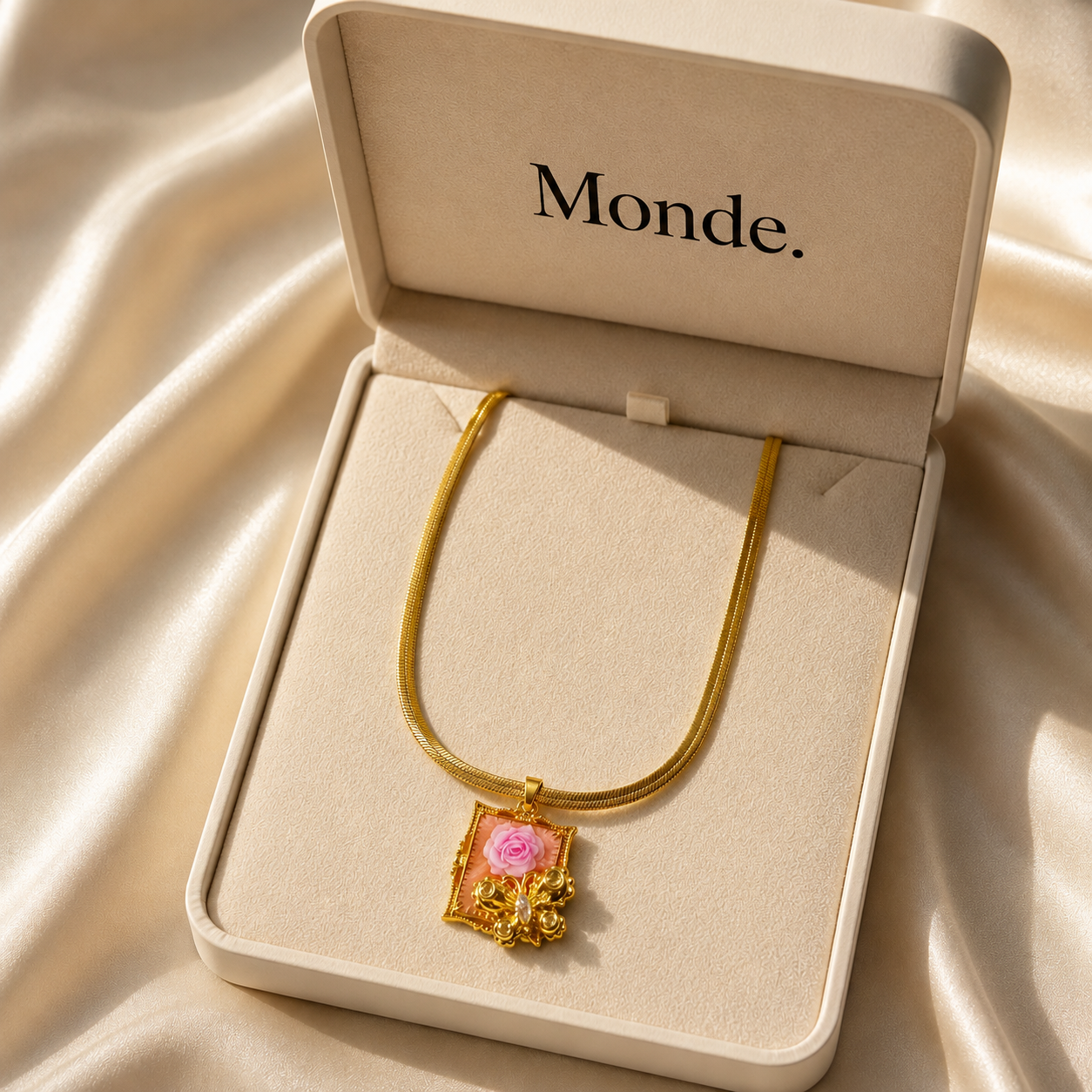 Floral Charm Pendant Necklace
