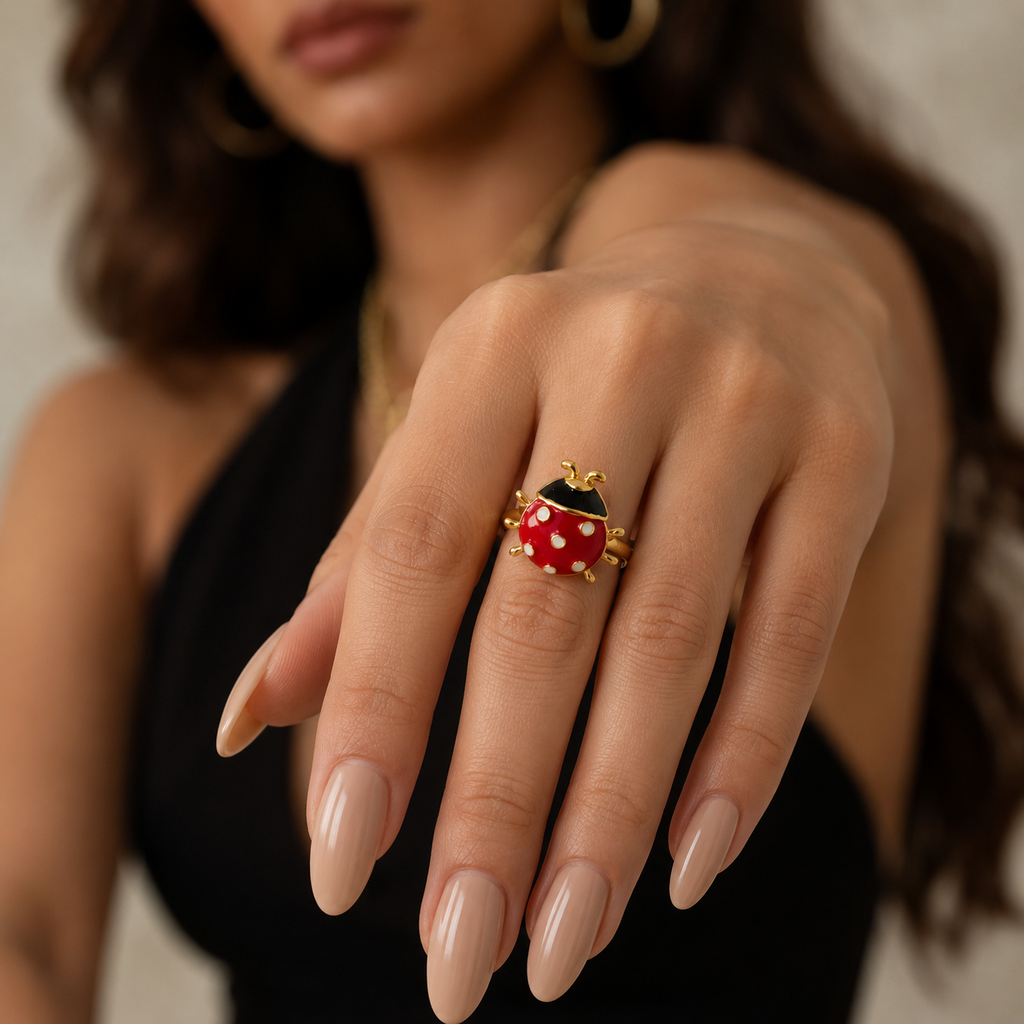 Ladybug Adjustable Ring