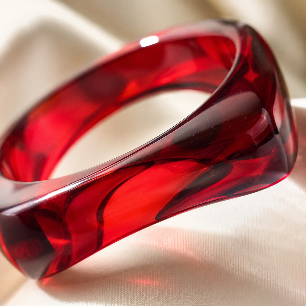 Premium Ruby Red Resin Bangle