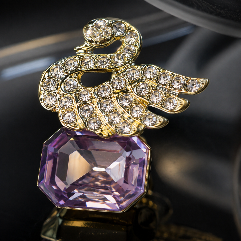 Purple Crystal Angel Drop Earrings