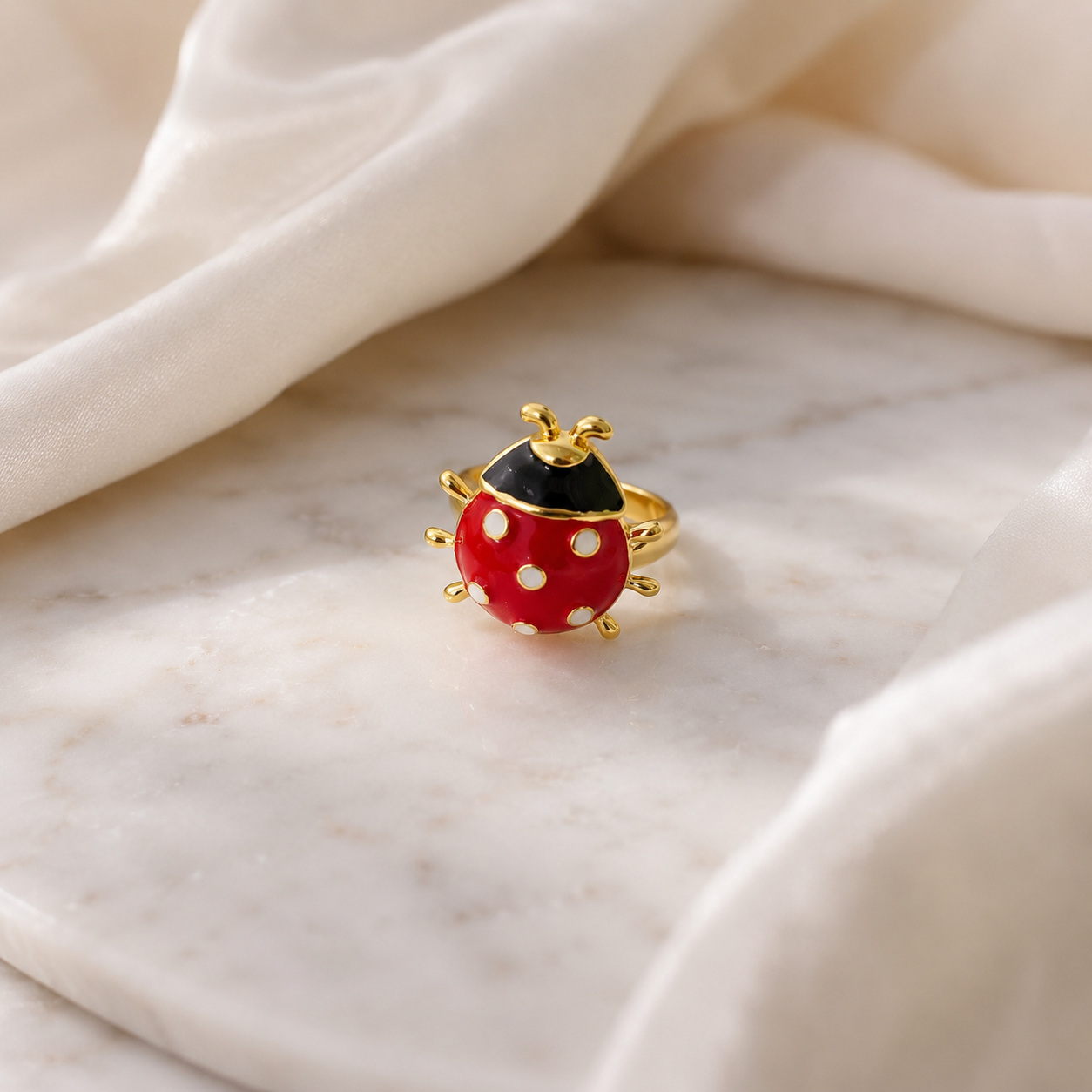 Ladybug Adjustable Ring