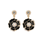 Black Flower Pearl - Earring