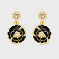 Noir Fleur Anti-Tarnish Floral Drop Earrings
