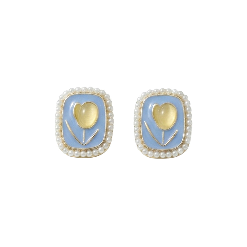 Blue Enamel - Earring