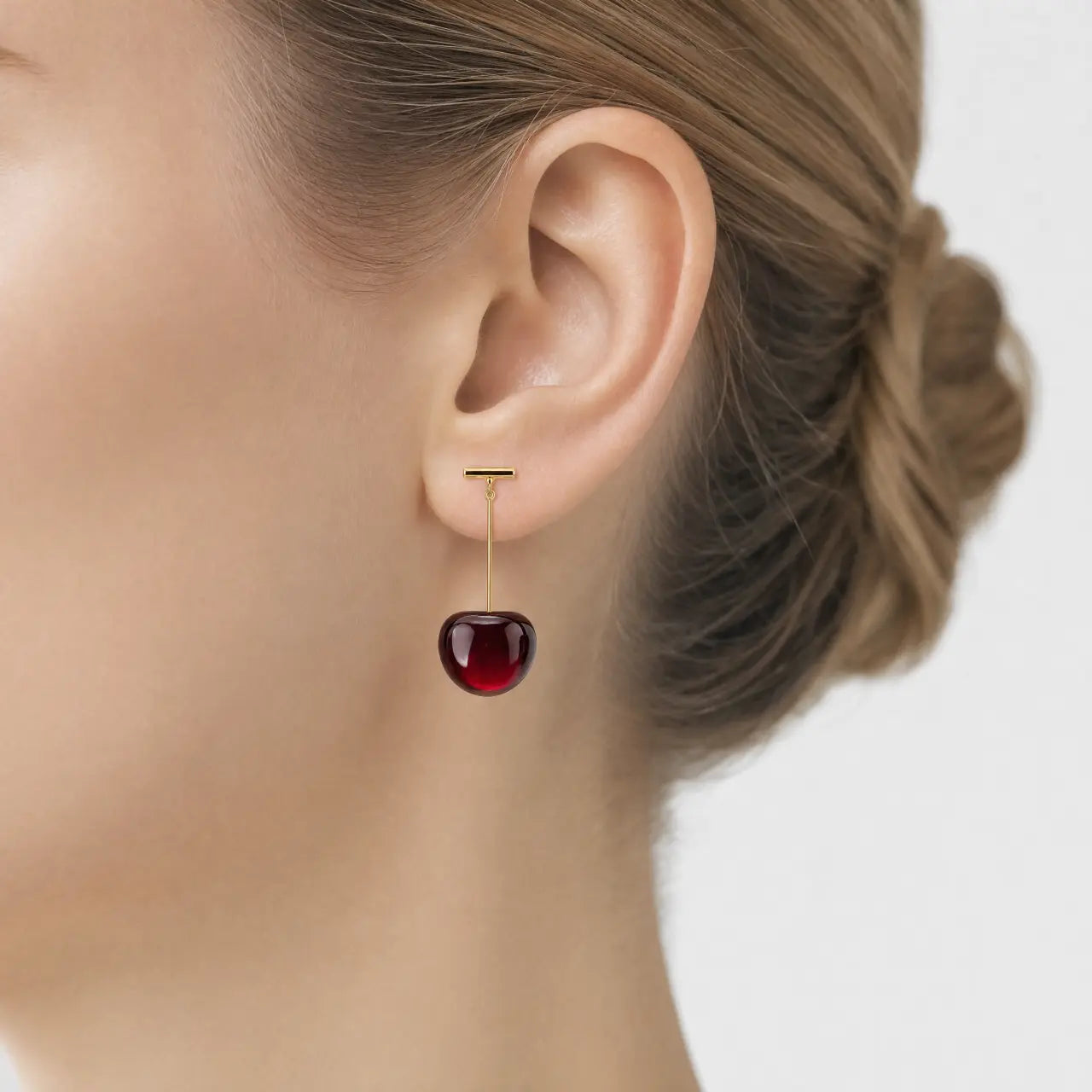 Ruby Cherry Anti-Tarnish Drop Earrings