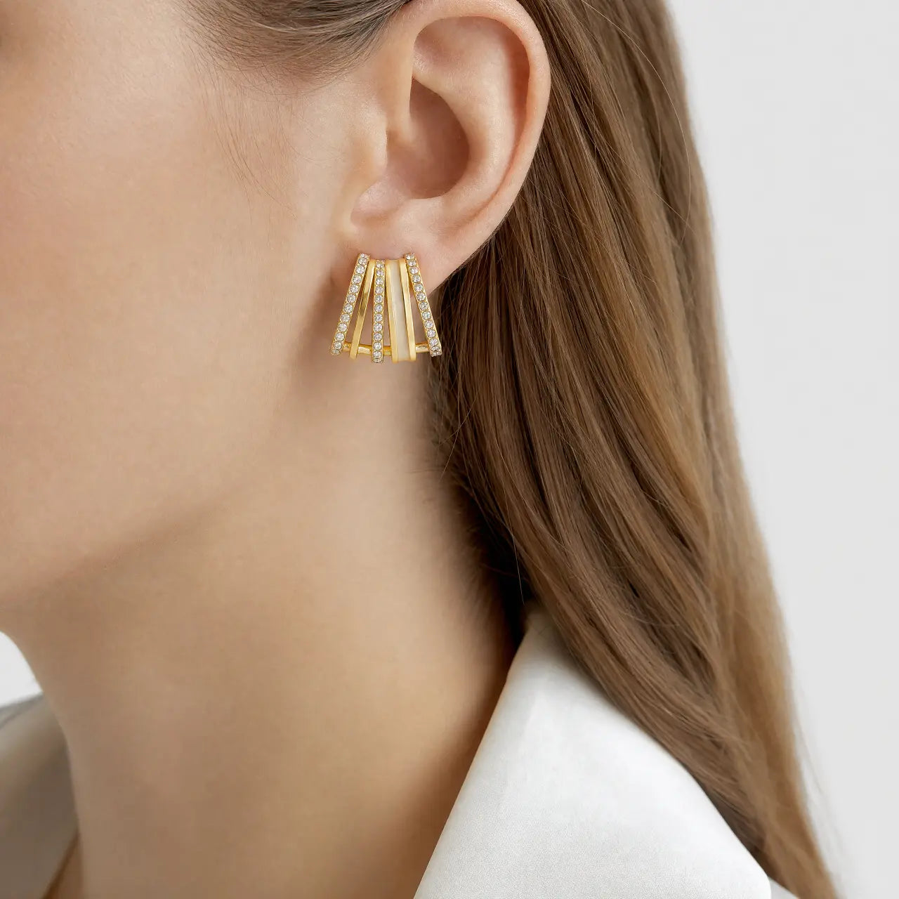 Virelle Gold Crystal Earrings - Anti-Tarnish