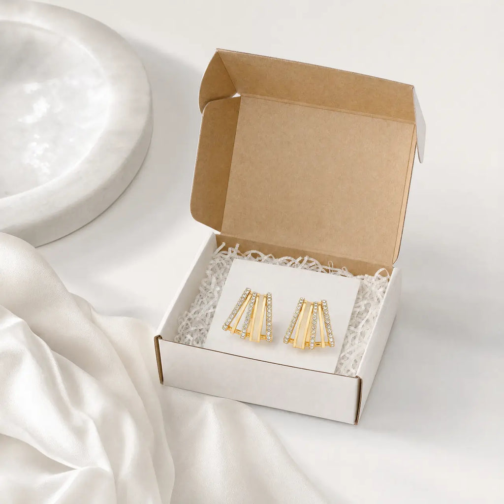 Virelle Gold Crystal Earrings - Anti-Tarnish