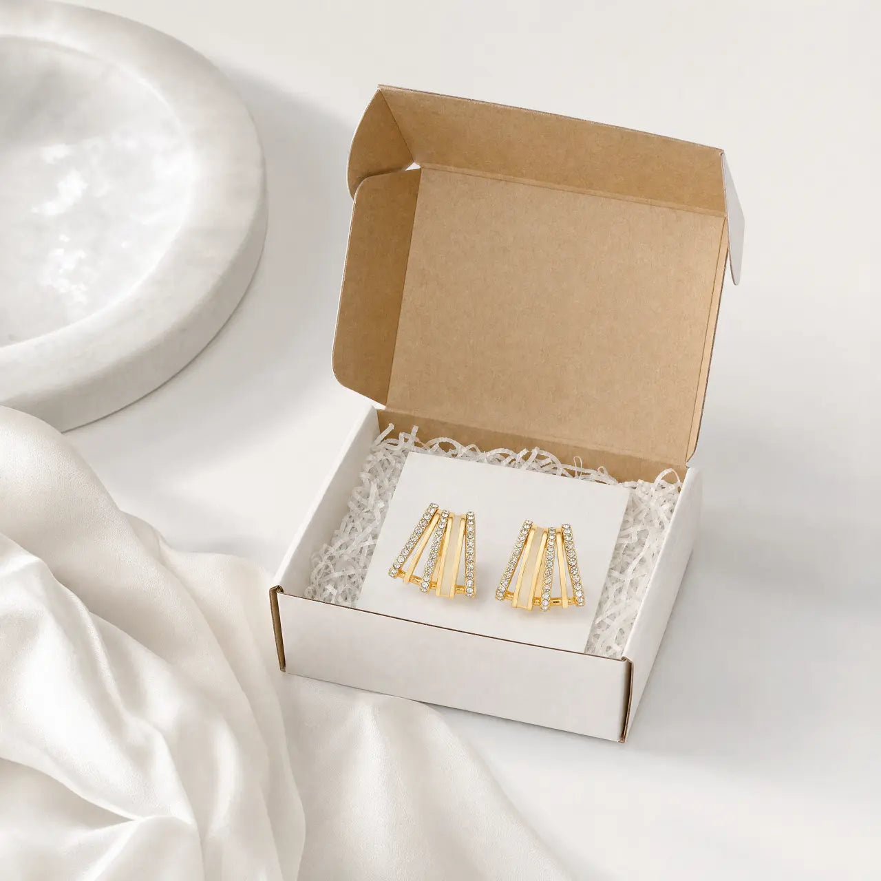 Virelle Gold Crystal Earrings - Anti-Tarnish