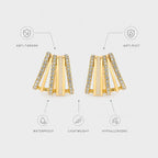 Virelle Gold Crystal Earrings - Anti-Tarnish