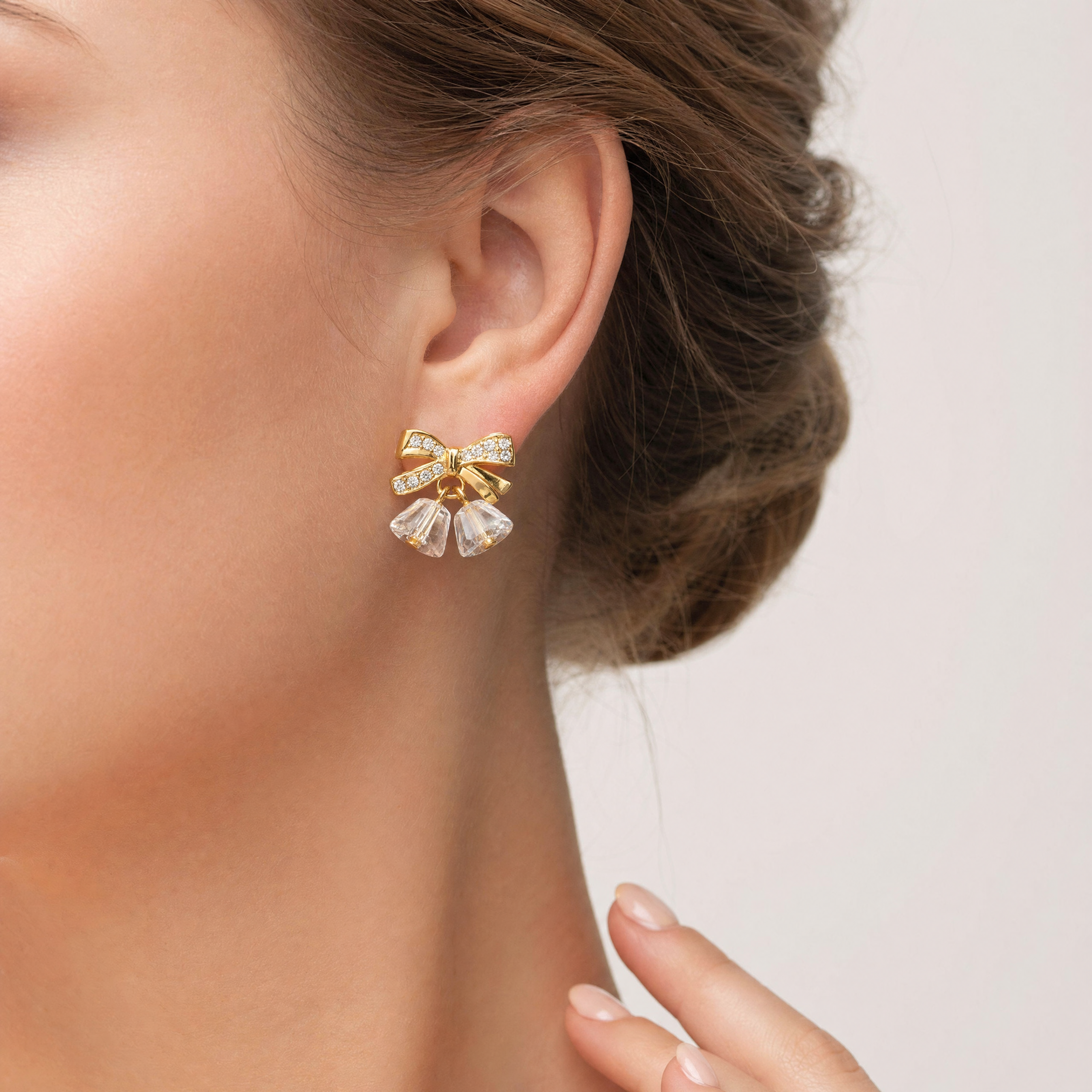 Bellissima Crystal Bow Anti-Tarnish Earrings
